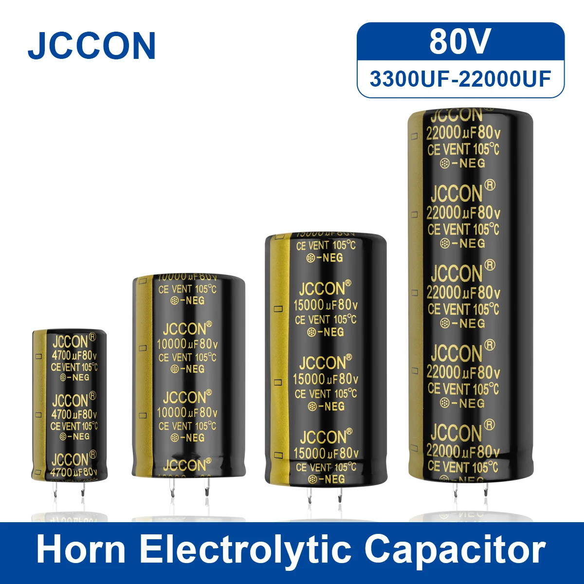 2Pcs JCCON Audio Elektrolytkondensator 80V 3300UF 4700UF 6800UF 10000UF Für Audio Hifi Verstärker hohe Frequenz Niedrigen ESR Lautsprecher Image