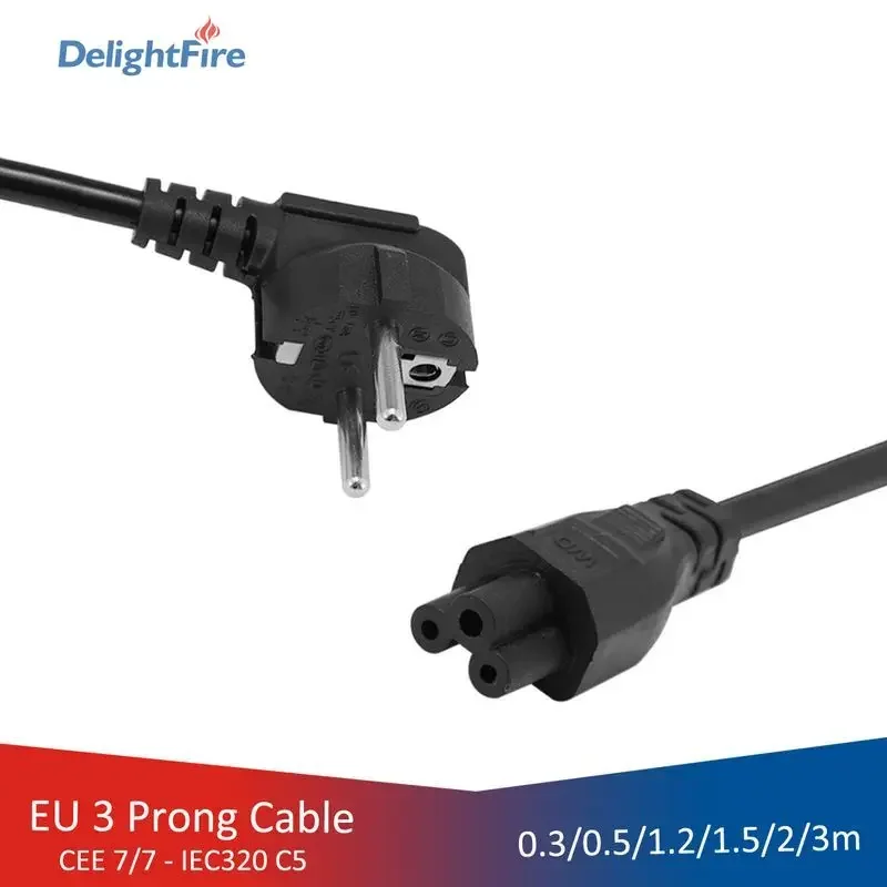 EU-Verlängerungskabel IEC320 C5-Kabel 2-poliges Netzkabel Netzteilkabel 220 V für PC-Computer Drucker Sony Lenovo Samsung-Adapter Image