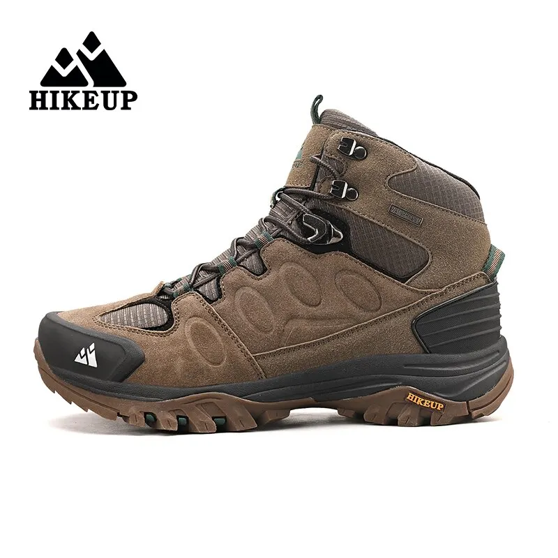 HIKEUP High-Top Männer Wanderschuhe Winter Outdoor Schuhe Schnüren Rutschfeste Sport Casual Trekking Stiefel Mann Wildleder warme Schuhe