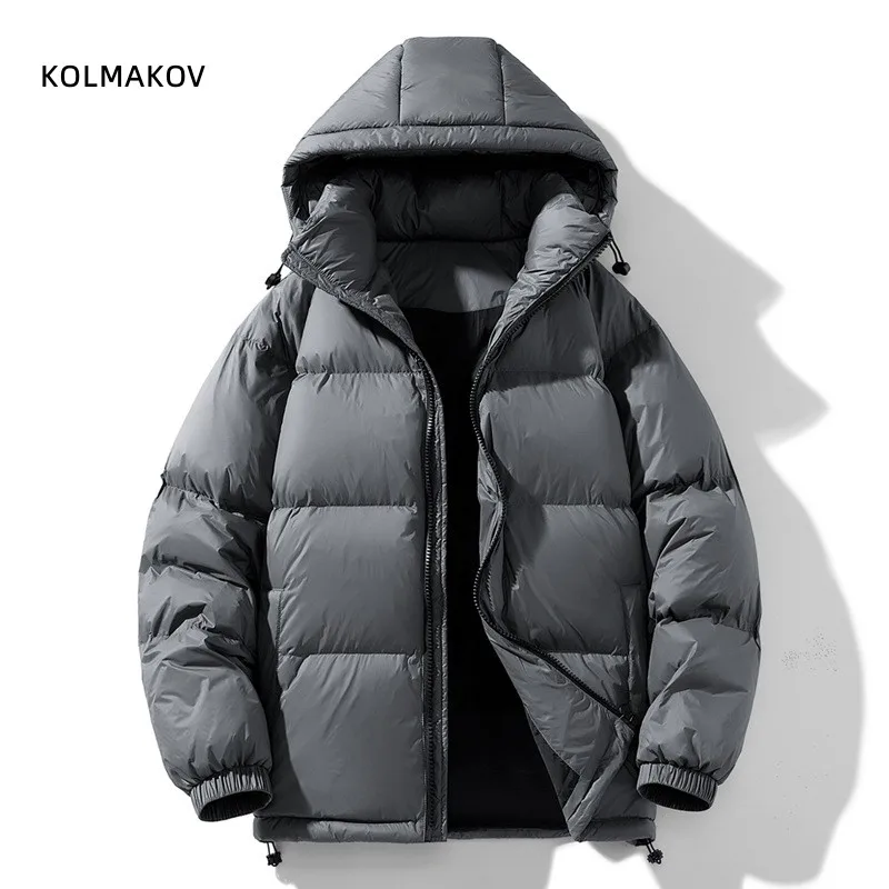 2025 Winter-Kapuzenjacke für Herren, 90 % weiße Entendaunenmantel, modische warme Daunenjacken, lässige Winter-Männer, verdickte Winterjacke, Größe M-4XL