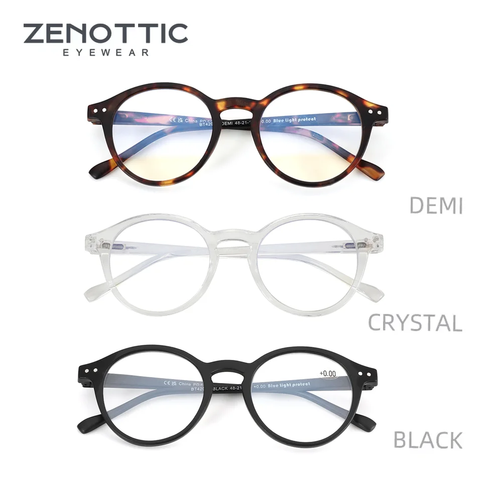 ZENOTTIC Anti-Blaulicht-blockierende Lesebrille für Damen und Herren, blendfrei, presbyopische Computerbrille, Dioptrien von +0 bis +4,0 Image