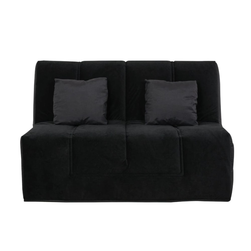 Banquette convertible bz 2/3 places tissu coton noir