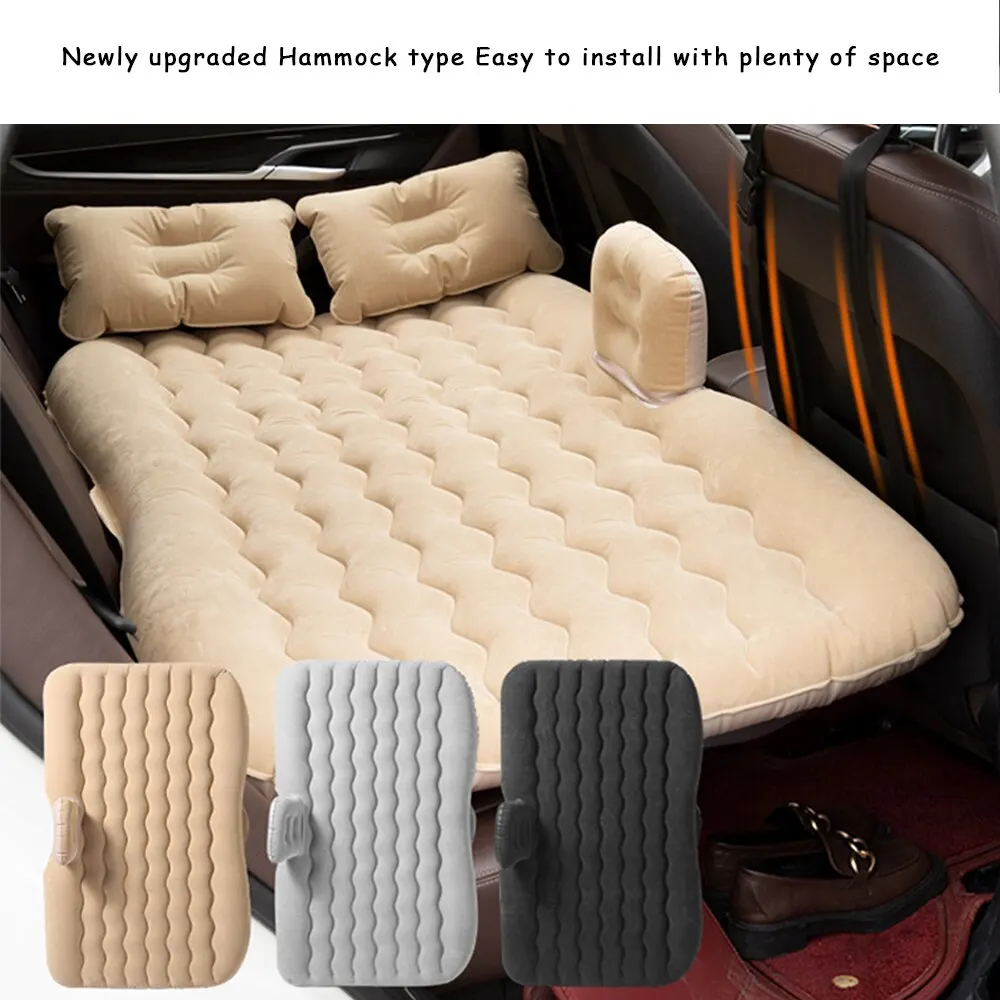 1 Set Universal Auto Reise Aufblasbare Bett 80x130 cm Auto Rücksitz Stamm Matratze Luft Bett Kissen Für reise Camping Familie Ausflug Image