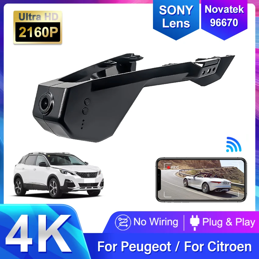 Armaturenbrett für Peugeot 5008 3008 4008, DVR für Citroen C5 Aircross, Kamerarecorder für DS7, Plug-and-Play-Dashcam 4K für Auto Image