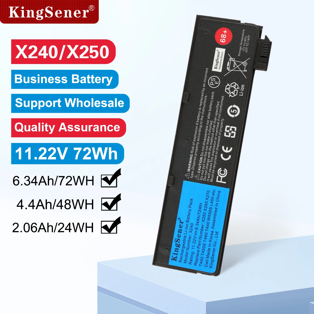KingSener Laptop-Akku für Lenovo ThinkPad X240 T440S T440 X250 X260 X270 T450S T460 T450 T450S T550 T560 45N1126 45N1127