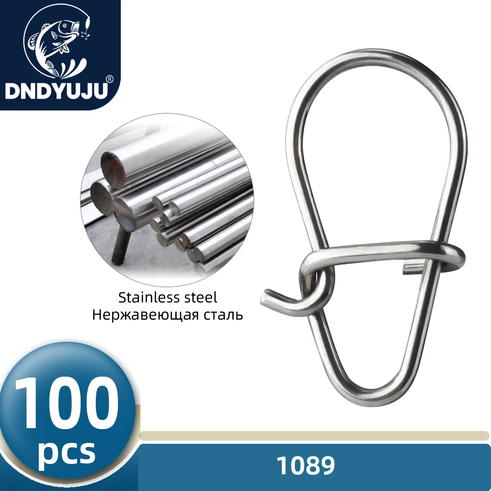 DNDYUJU 100X Angeln Schöne Haken Snap Pin 304 Edelstahl Roll Wirbel Köder Stecker Angelgerät Zubehör Fisch Werkzeug Image