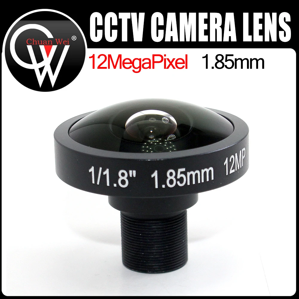 4K 1,85 mm Objektiv 12 Megapixel Fisheye 1/1,8 Zoll 185 Grad M12-Mount-Objektiv 1,85 mm für IMX226 Sensor Ultra 4K Kamera Image