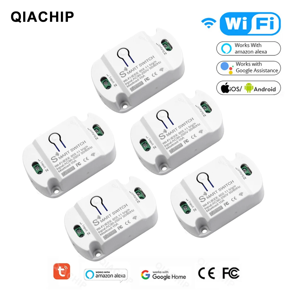 QIACHIP WiFi Mini Smart Home Drahtlose Fernbedienung 10A Doodle Smart Leben APP220V Breaker Timer Mit Alexa Google Hause Image
