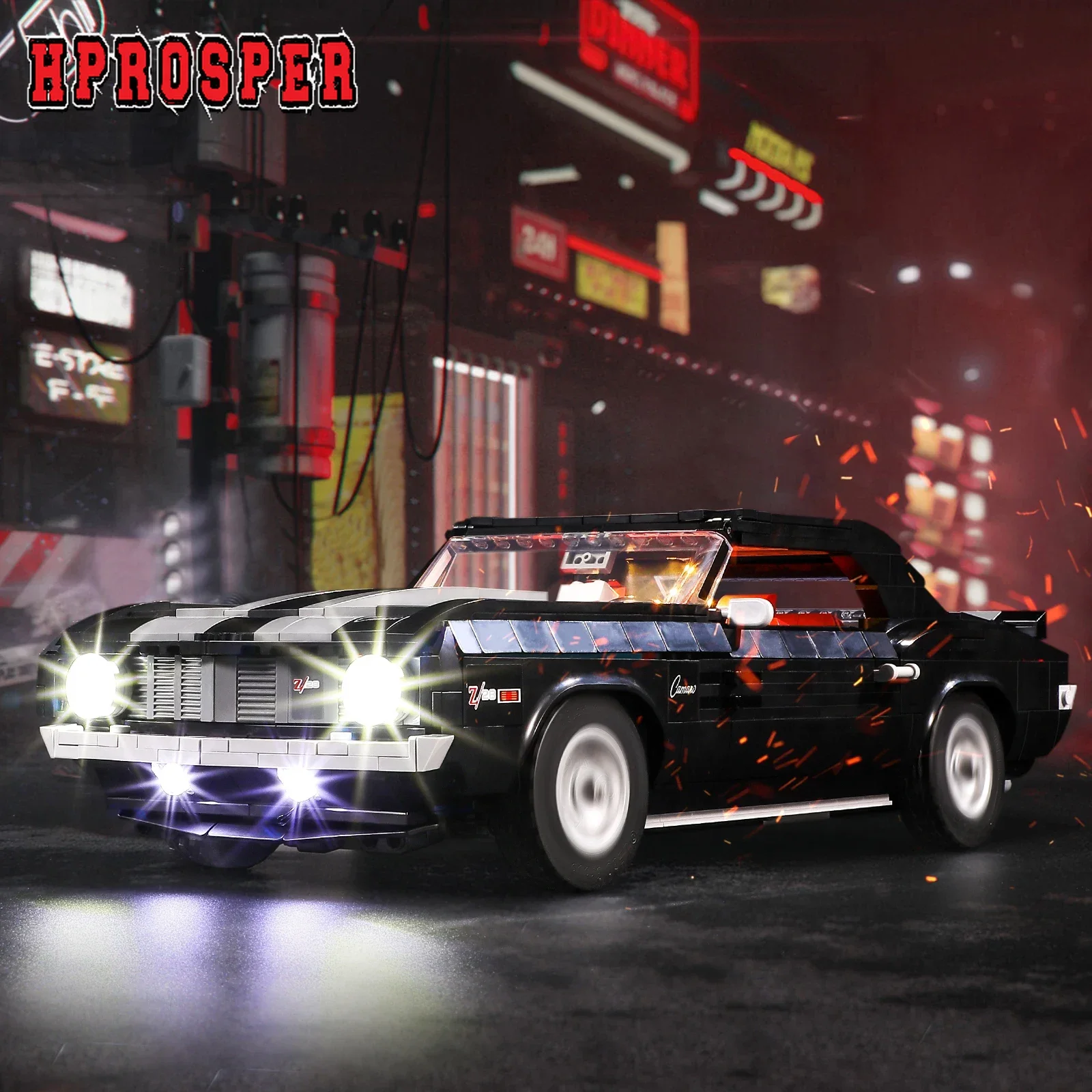 Hprosper 5 V LED-Licht für 10304 Icons Chevrolet Camaro Z28 dekorative Lampe mit Batteriekasten (nicht Lego-Bausteine im Lieferumfang enthalten) Image
