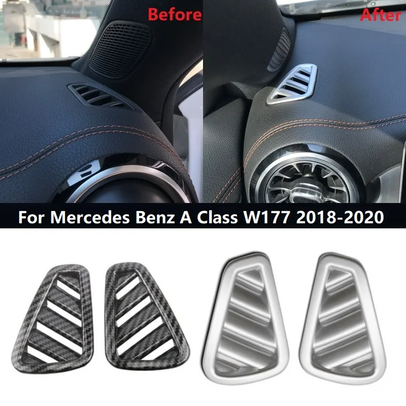2PCS Auto Seite Klimaanlage Vent Outlet Abdeckung Trim Aufkleber ABS Für Mercedes Benz EINE Klasse W177 2018-2020 innen Leisten Image