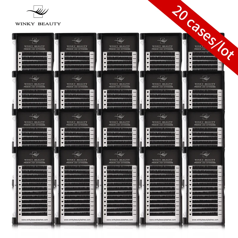 20 Fälle/Los Winky Beauty C/CC/D/DD Curl Einzelwimpern Schwarzer Nerz Falsche Wimpern Premium Volumen Wimpern Fake Cilios 12 Reihen Image