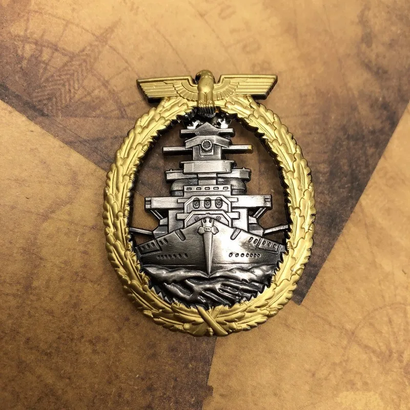 Deutsch prussisches Hochsee zweifarbiges Metall emblem Schmetterlings schnalle Replik Emblem Image