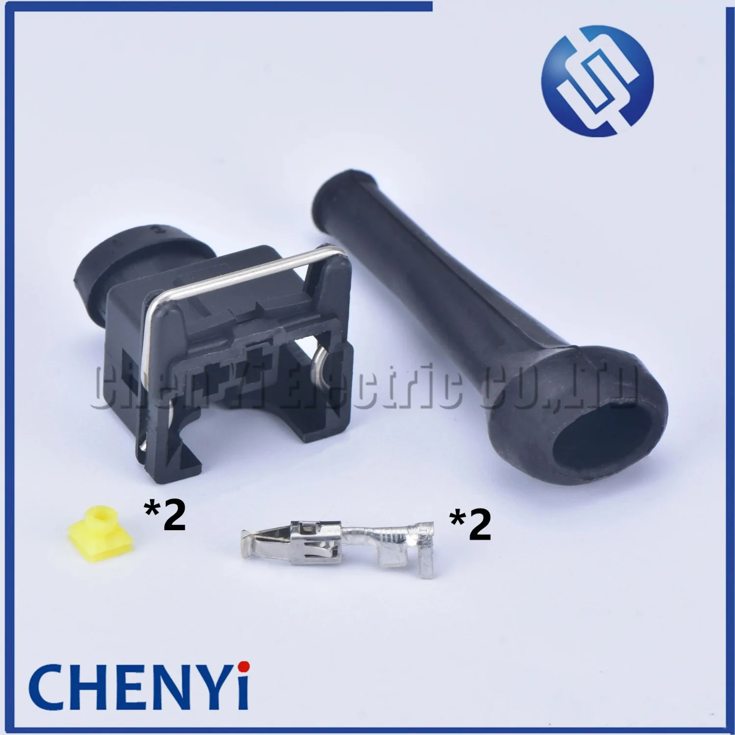 5er-Set 2-poliger EFI-Kraftstoffeinspritzdüsen-Stecker, wasserdichter Kfz-Stecker mit Gummimanschette Image