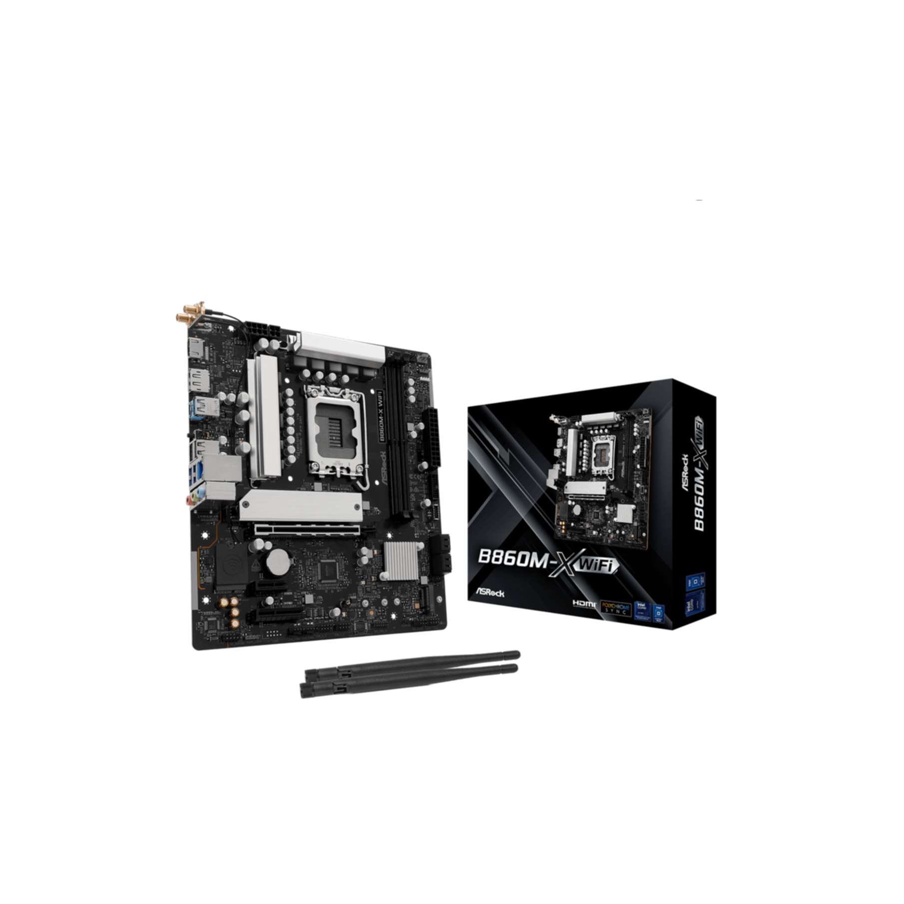 ASROCK Mainboard "B860M-X WiFi", ohne farbbezeichnung, B:26,4cm H:5,8cm T:29,6cm, Mainboards Image