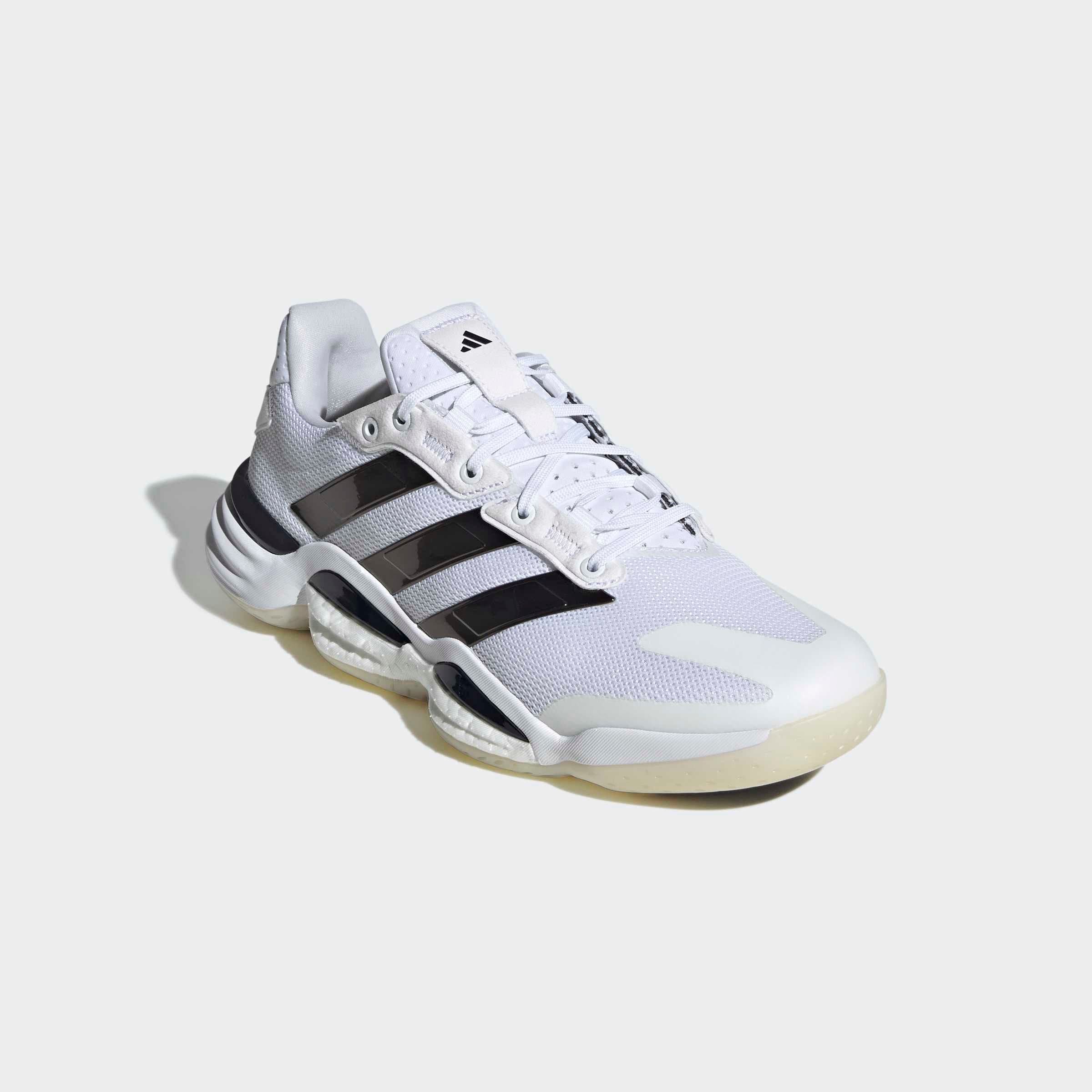 Hallenschuh ADIDAS PERFORMANCE "STABIL 16 INDOOR", Damen, Gr. 44,5, ftwwht, cschwarz, cschwarz, Synthetik, Textil, Schuhe Hallenschuh