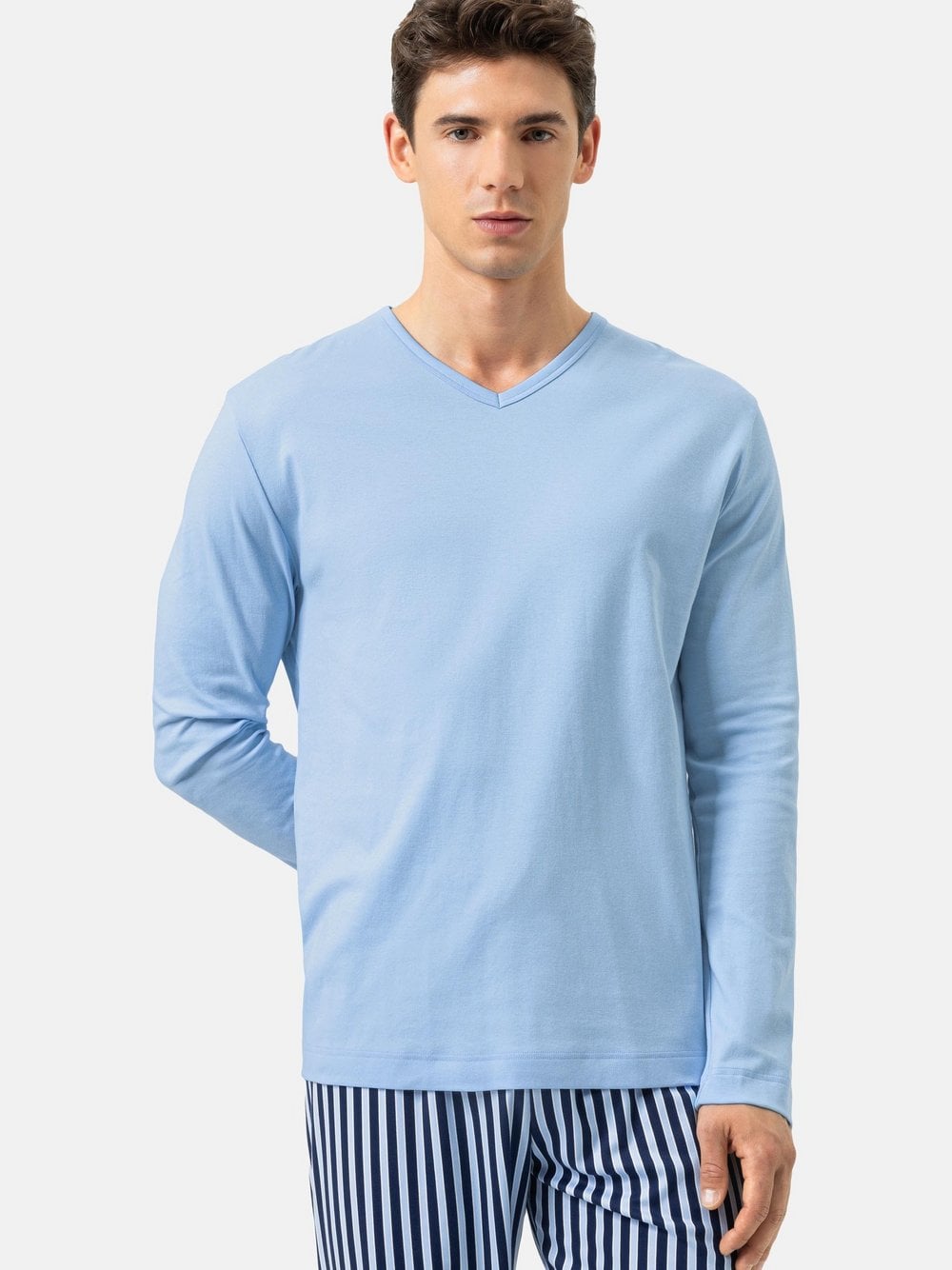 Mey Schlafanzug Oberteil Herren hellblau, L Image