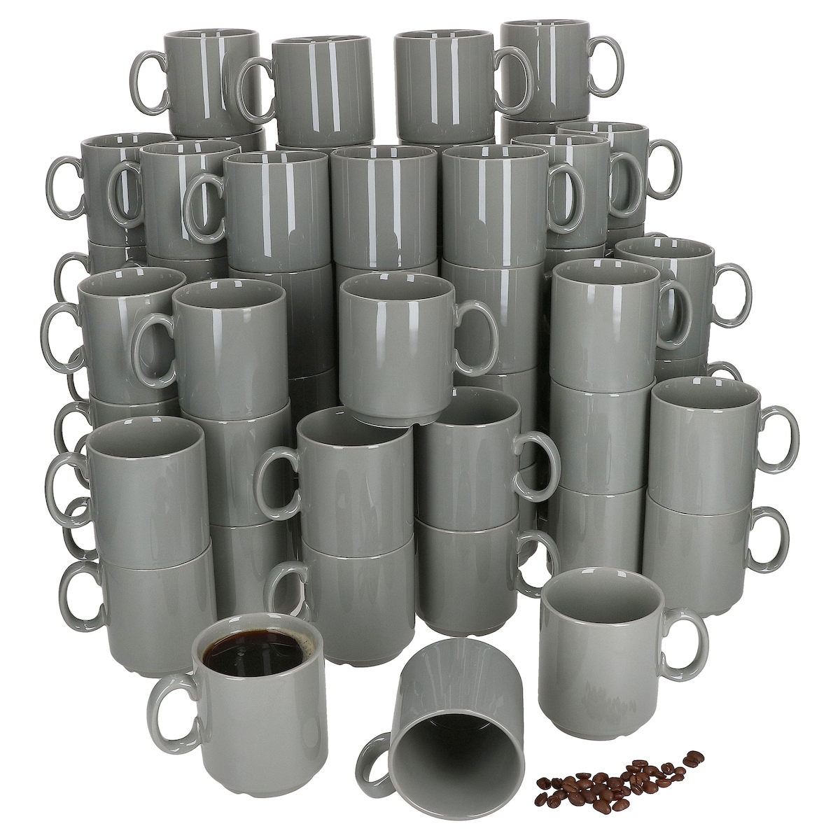72er Set EVENT stapelbare Kaffeebecher GRAU Porzellan 250 ml Image