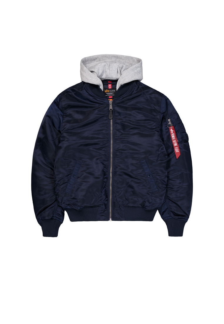 MA-1 Zip Hood Back Embroidery Bomber Jacket Image