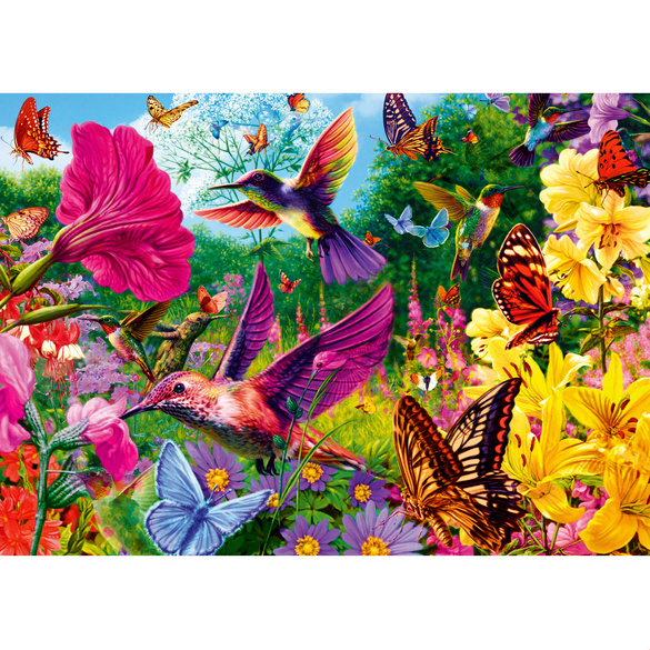 Puzzle "Blumen & Vögel" Image