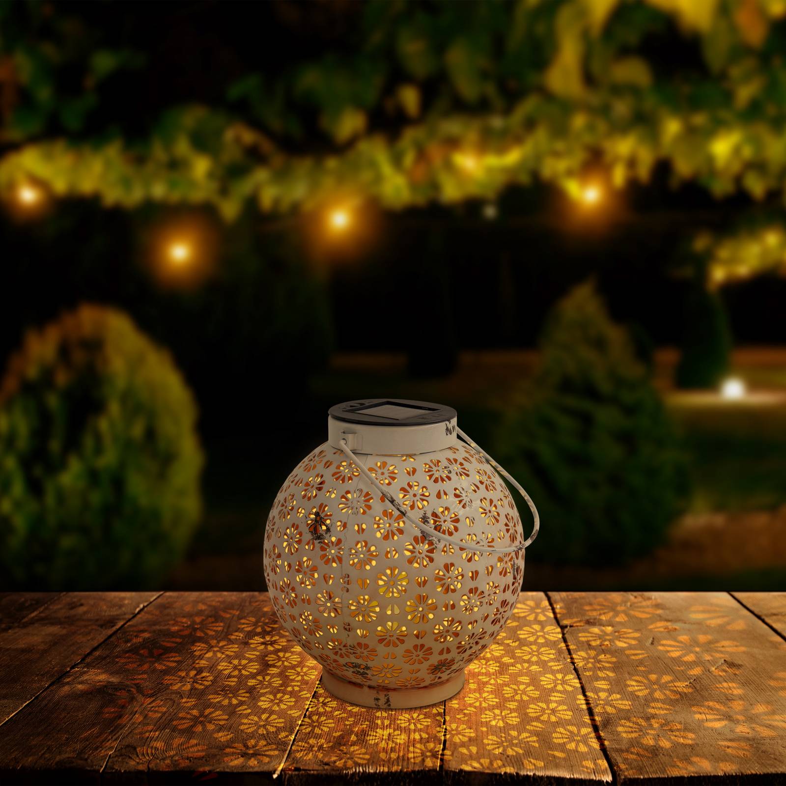 Näve LED-Solarleuchte 52854, weiß, Metall, 20 cm, IP44, 2er-Set 52854, weiß / opal, Metall, Solarleuchte