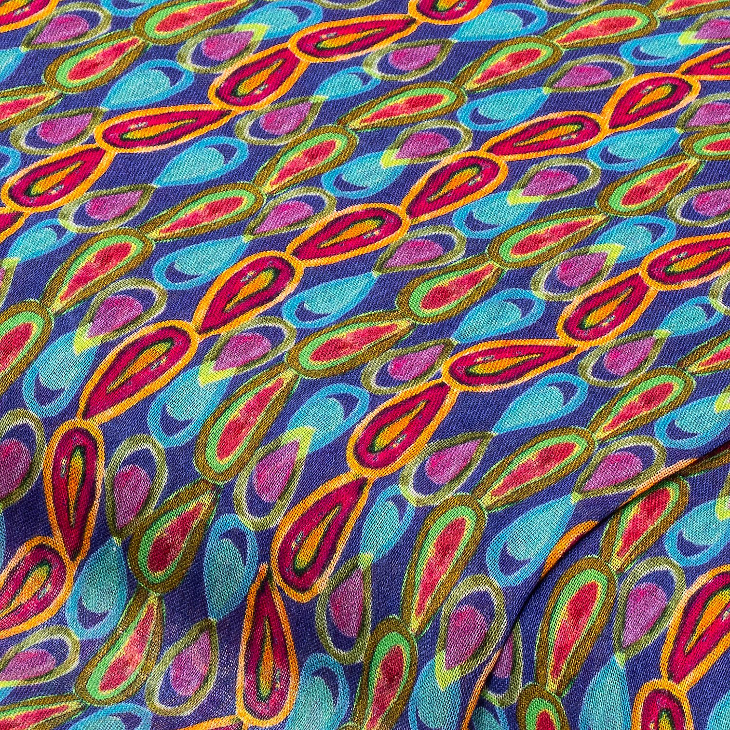 Blusenstoff Ovale mit Wolle, bunt Image