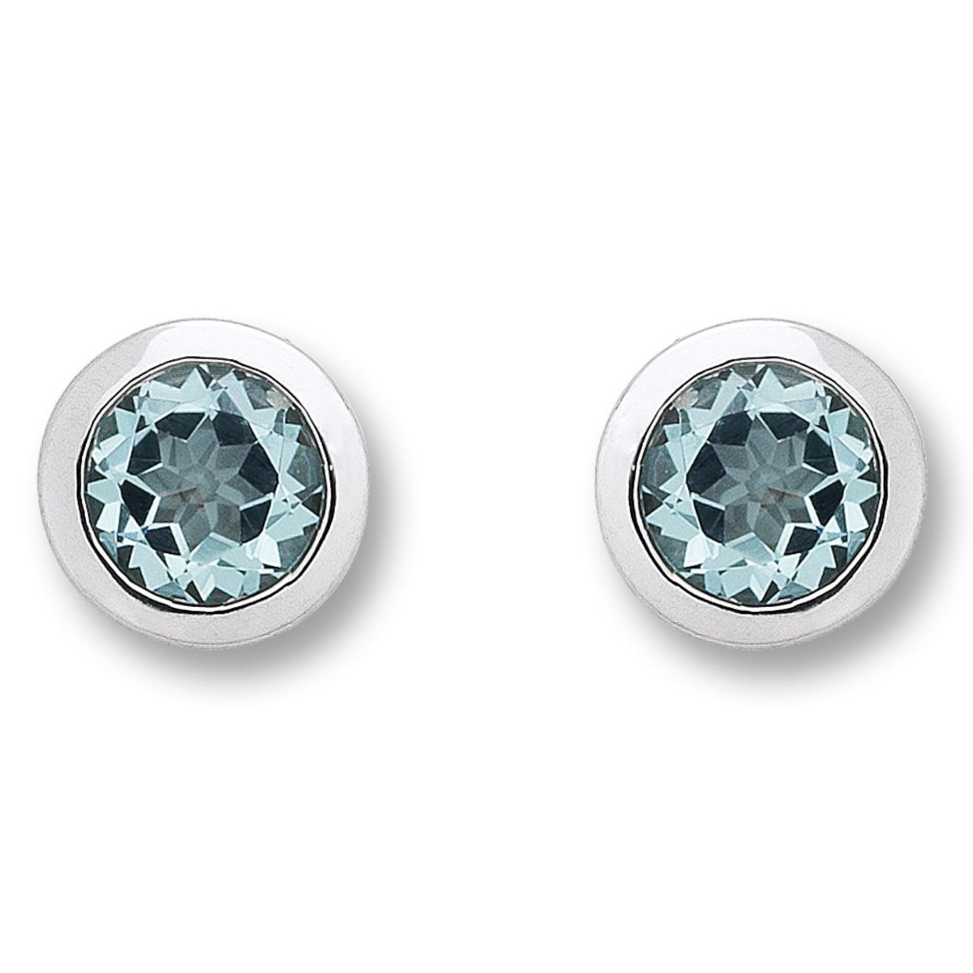 Paar Ohrhänger ONE ELEMENT "Blau Topas Zarge Ohrringe Ohrstecker aus 333 Weißgold", silber, Ohrringe, Damen, Damen, Gold Weißgold 333, Gold, Weißgold 333, Modern & klar – ein Stück für zeitlose Looks