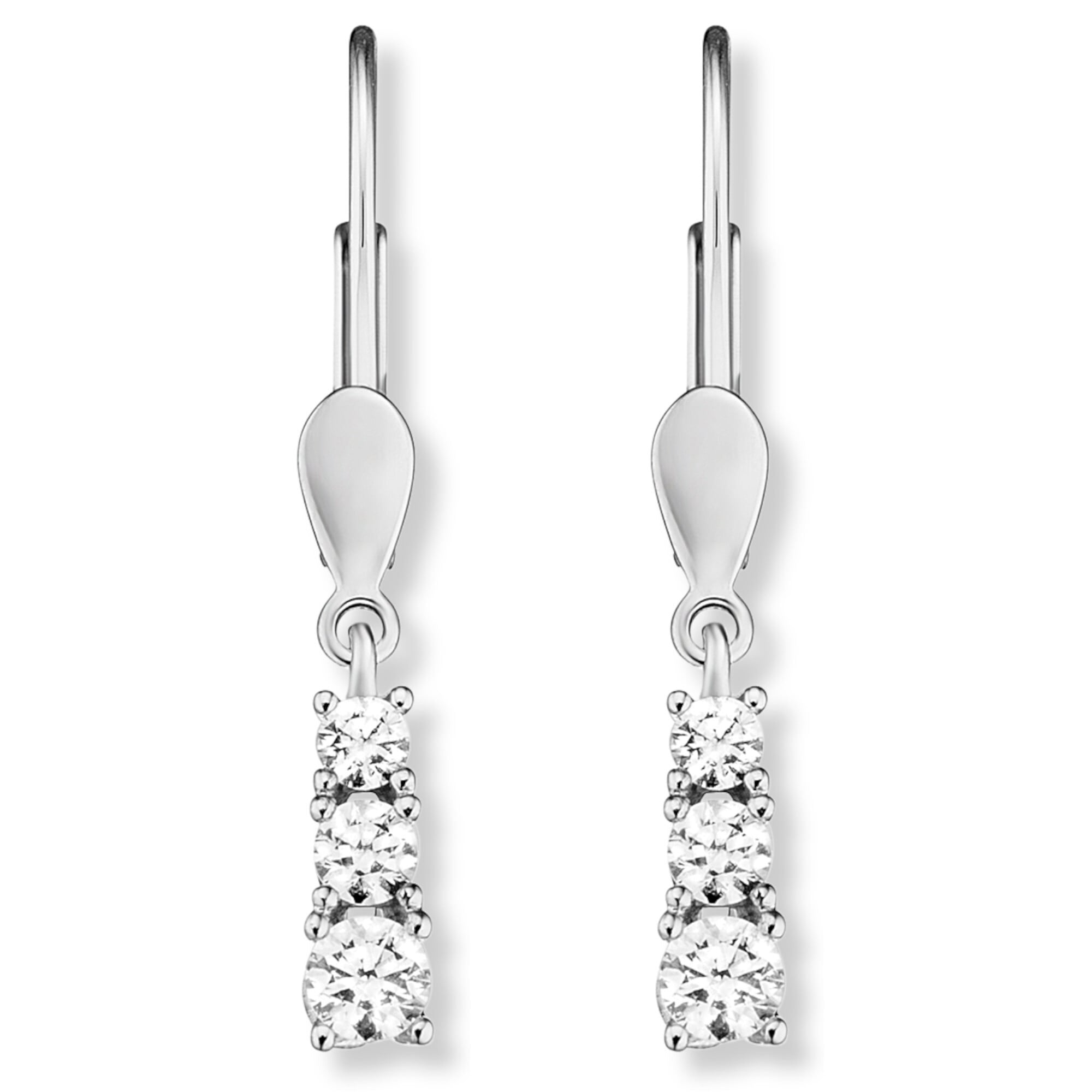 Paar Ohrhänger ONE ELEMENT "Zirkonia Ohrringe Ohrhänger aus 333 Weißgold", silber, Ohrringe, Damen, Damen,mit Zirkonia, Gold Weißgold 333, Gold, Weißgold 333, Ihr persönliches Symbol – liebevoll gearbeitet für jeden Tag