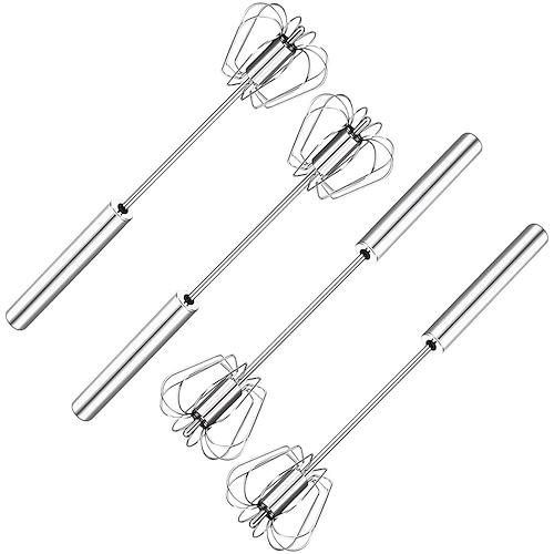 frusta per uova in acciaio inossidabile, frusta rotante a spinta manuale, frullatore versatile, montalatte, miscelatore a spinta manuale, agitatore per frullare, sbattere e sbattere mescolando (33