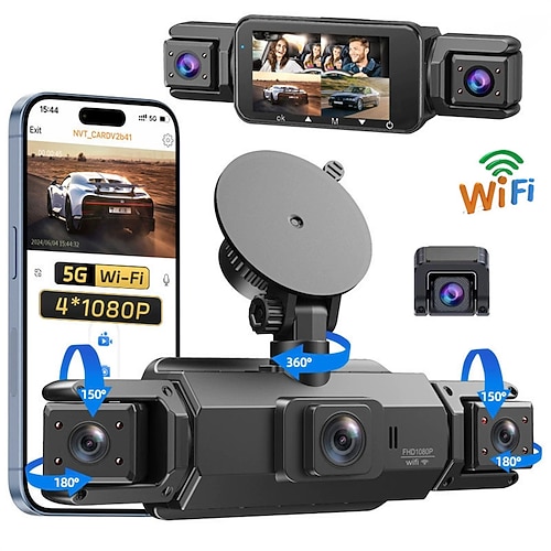 1080p Nuovo Design / Full HD / Monitoraggio a 360° Automobile DVR 170 Gradi Angolo ampio 3 pollice LCD Dash Cam con WIFI / Visione Notturna / Monitoraggio del Parcheggio 4 LED a infrarossi