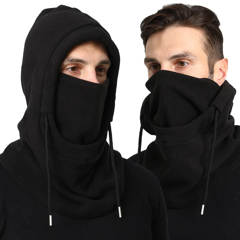 Unisex-Winter-Sturmhaube, warmer Nackenwärmer, winddichte Maske mit Kordelzug, zum Motorradfahren, Skifahren, Wandern, Bergsteigen Image