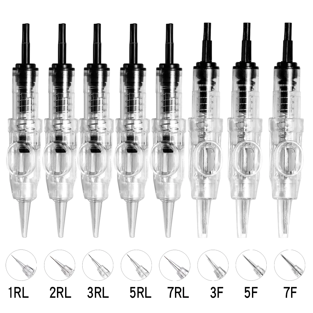 10/20/50/100 stücke Einweg Patronen Tattoo Nadeln Augenbrauen Tattoo Nadeln Sterilisiert Permanent Make-Up Patrone Nadeln Image