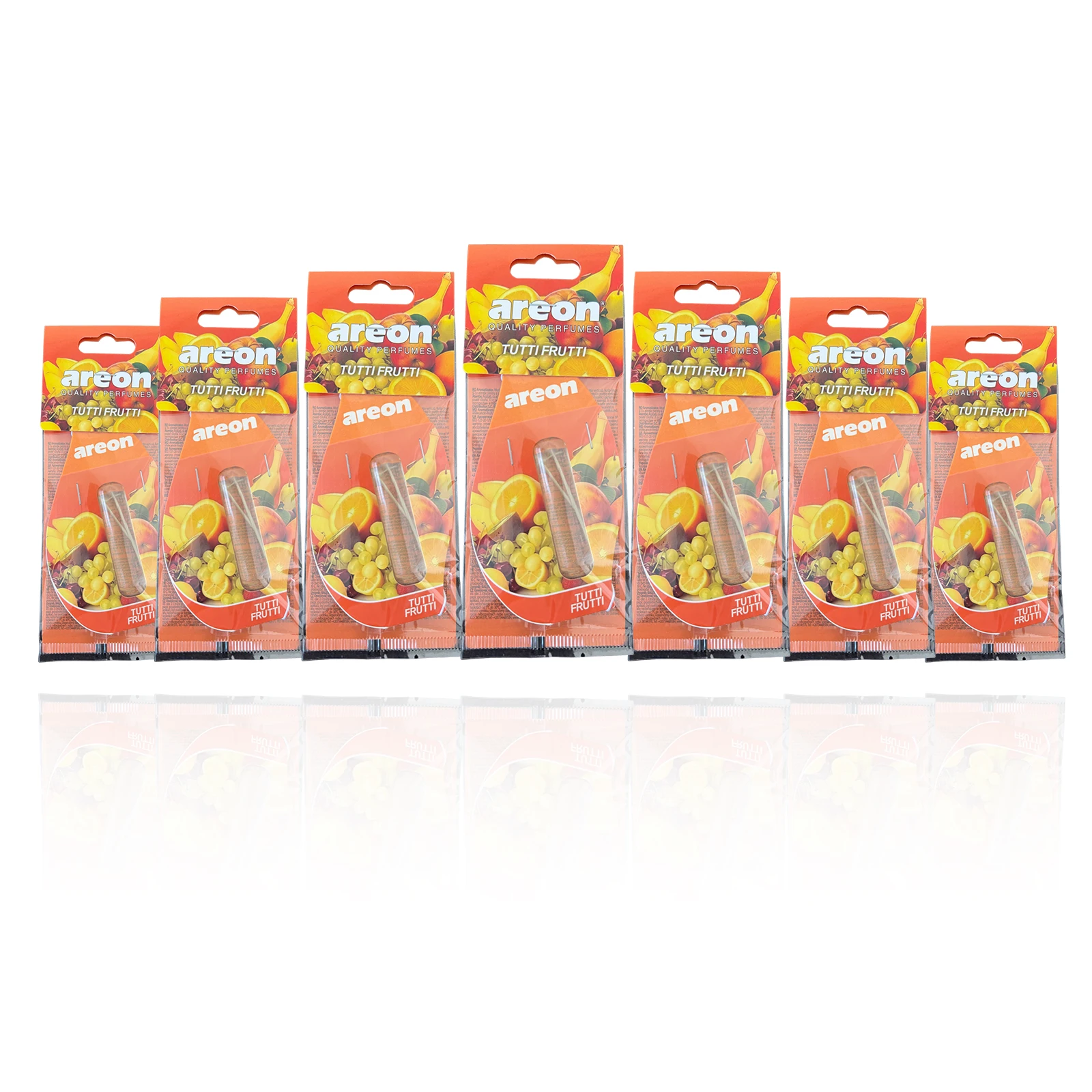 Areon 5/20 Stück TUTTI FRUTT Duft-Auto-Lufterfrischer, natürliches, mit Tee duftendes Papier, im Auto montierter Hängetyp, Auto-Innenzubehör Image