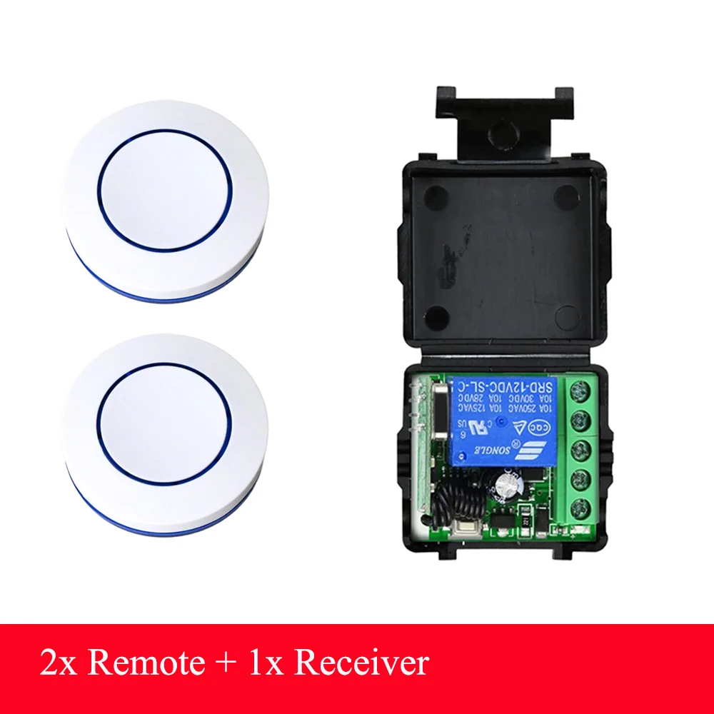 DC 6V 9V 12V 24V RF 433Mhz Runde Taste Relais Modul Fernbedienung Schalter Wireless Kit für LED Lampe Birne Tor Tür Fan Image