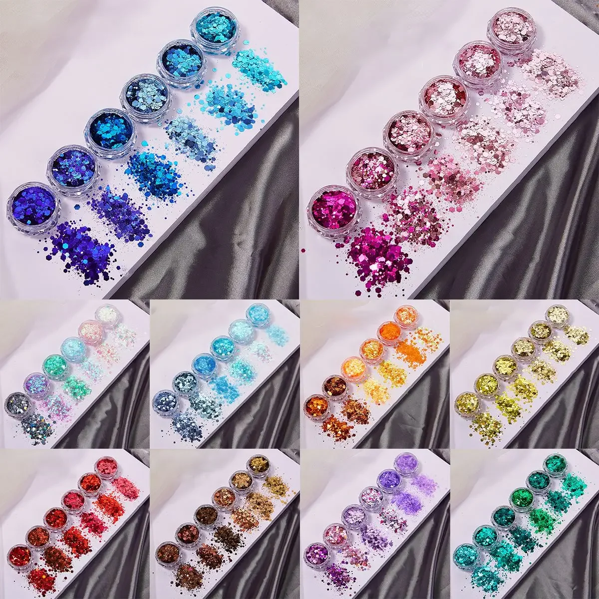 6 Farben/Set Harz Funkelnde Pailletten Für Epoxidharz Füllung Mehrfarbige Glitter Pulver Sechseck Form Pailletten DIY Harz Form Füllstoffe