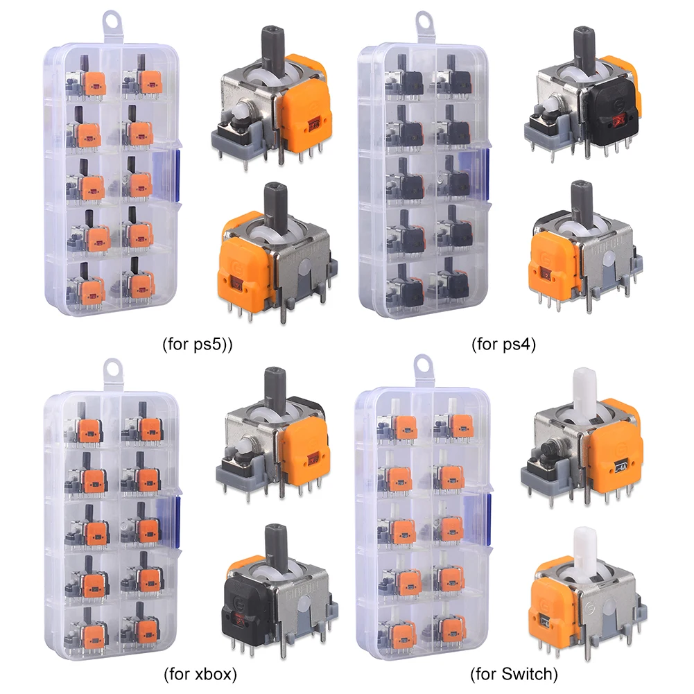 10Pcs 3D Hall Effect Joystick Hohe Präzision Keine Driften Thumbsticks Modul Reparatur Teile Einstellbar für PS4/5 für schalter/XBox Image