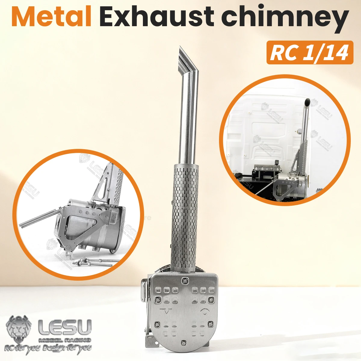 LESU Metall Auspuff Stapel G-6230 DIY Montage Upgrade Teile Für 1/14 Tamiya RC Traktor Lkw Volvo FH16 Auto Zubehör Spielzeug Modell