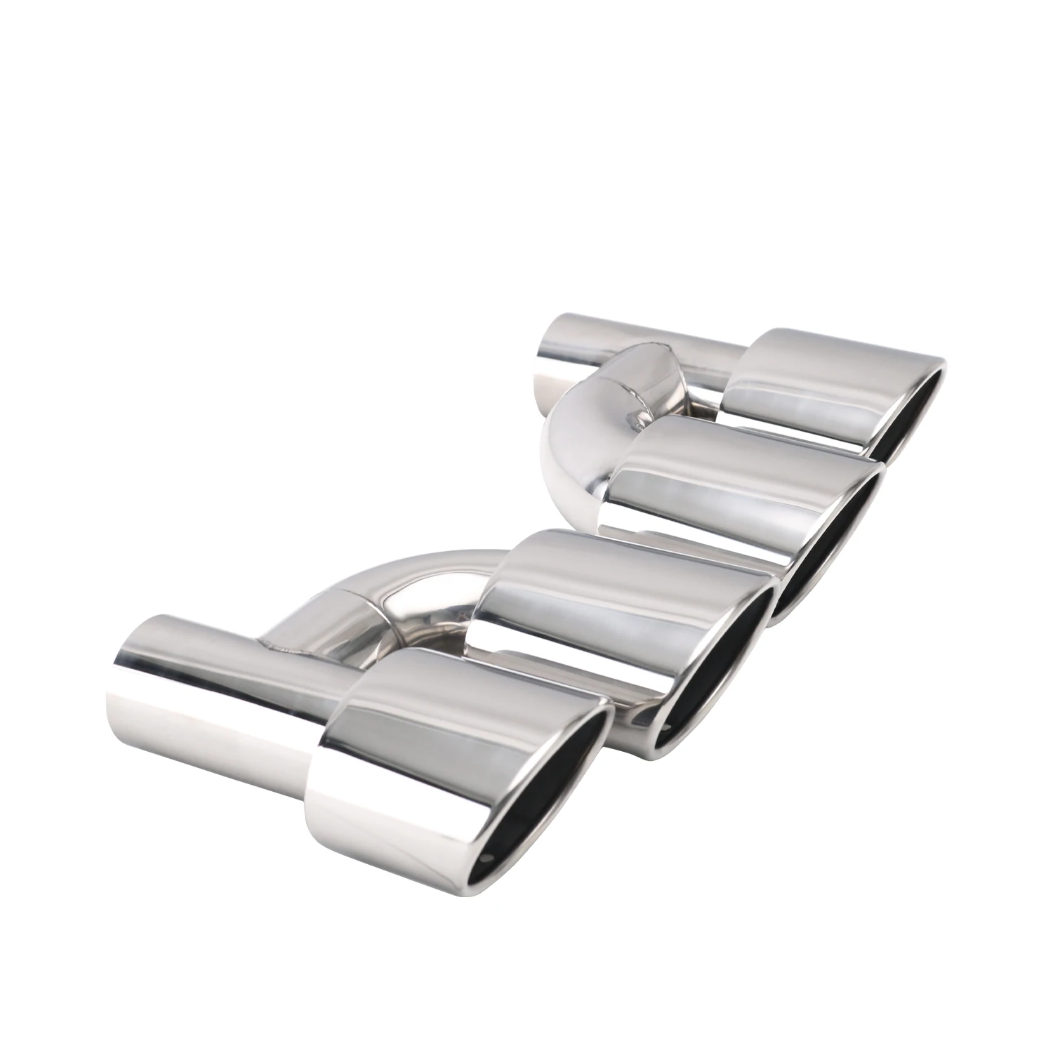 1 Satz Auto-Auspuffrohr, 63 mm Einlass, Edelstahl, 115 x 85 mm, Dual-Ausgänge, ovale Auspuffspitzen für C-Klasse Image