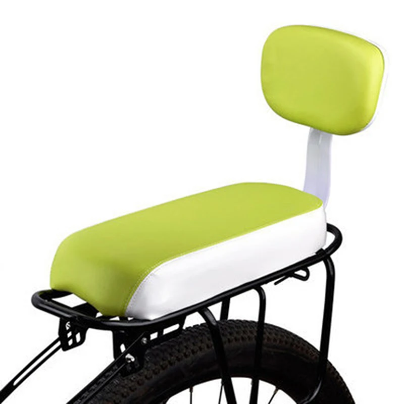 Neue Fahrrad Pad Fahrrad Kind Sitz Mit Rückenlehne Fahrrad Rücksitz Fahrrad Gepäckträger PU Leder Weiches Kissen Für Radfahren Teile
