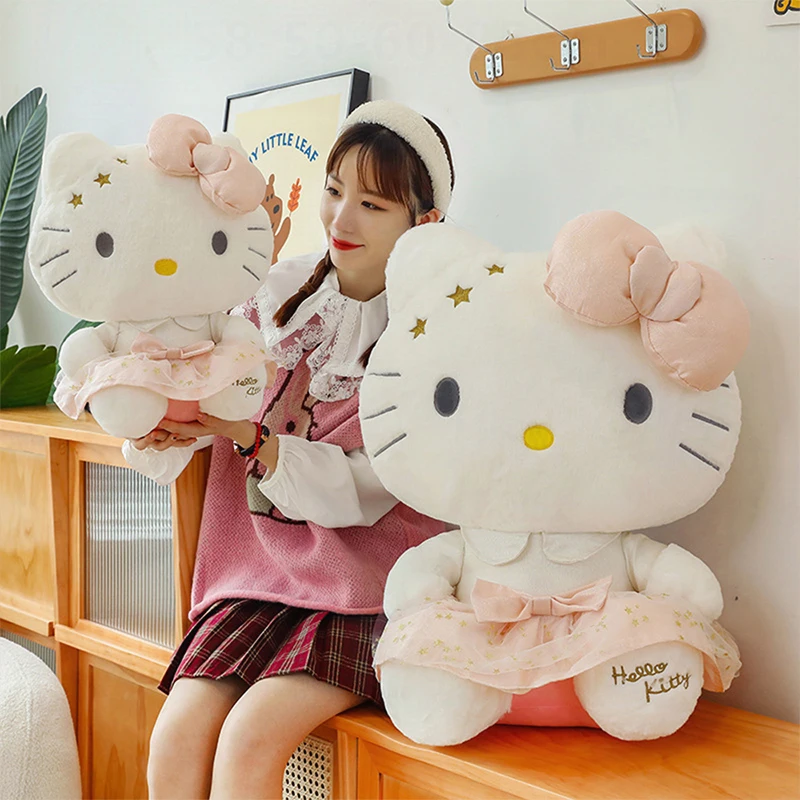 Kawaii Hello Kitty Prinzessin Gefüllte Puppe Sanrio Plüschtier für Kinder Geburtstag Weihnachtsgeschenk Große Größe Süße Mädchen Geschenk Großhandel