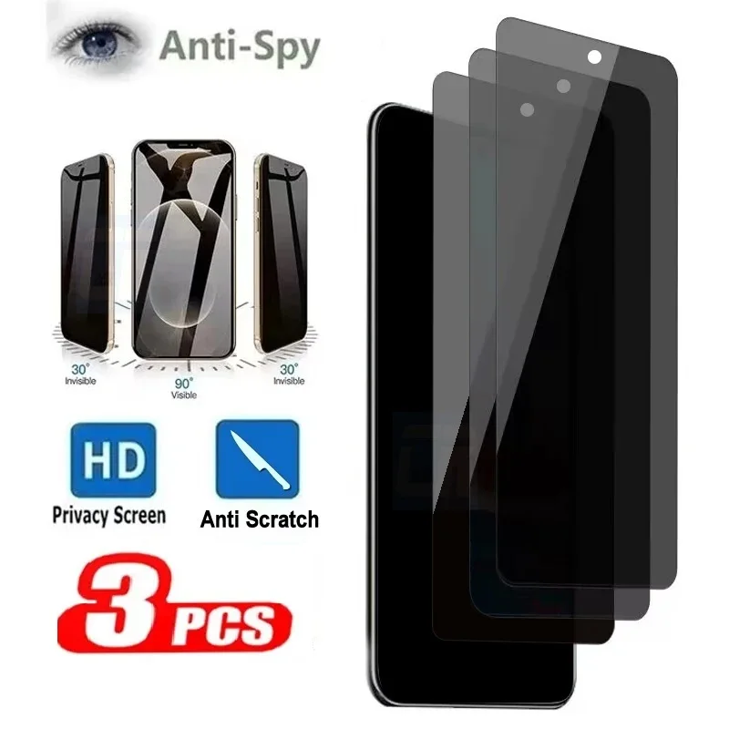 3 Stück Sichtschutz aus gehärtetem Glas für Samsung M12 A20S F02S F54 M54 A73 M53 A24 F22 4G 5G Image
