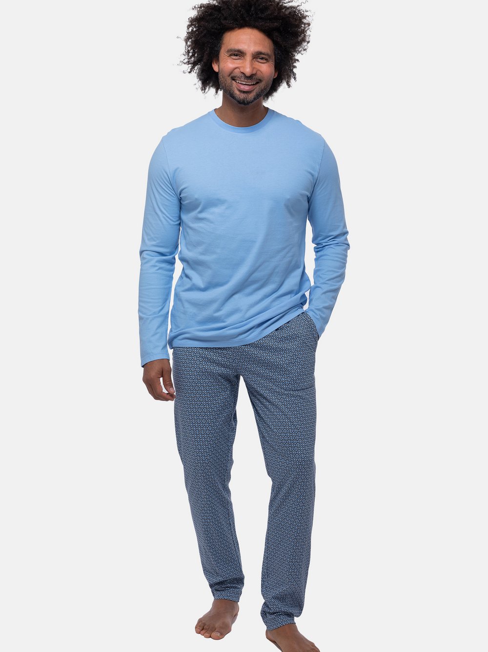 Mey Schlafanzug Herren blau, S Image