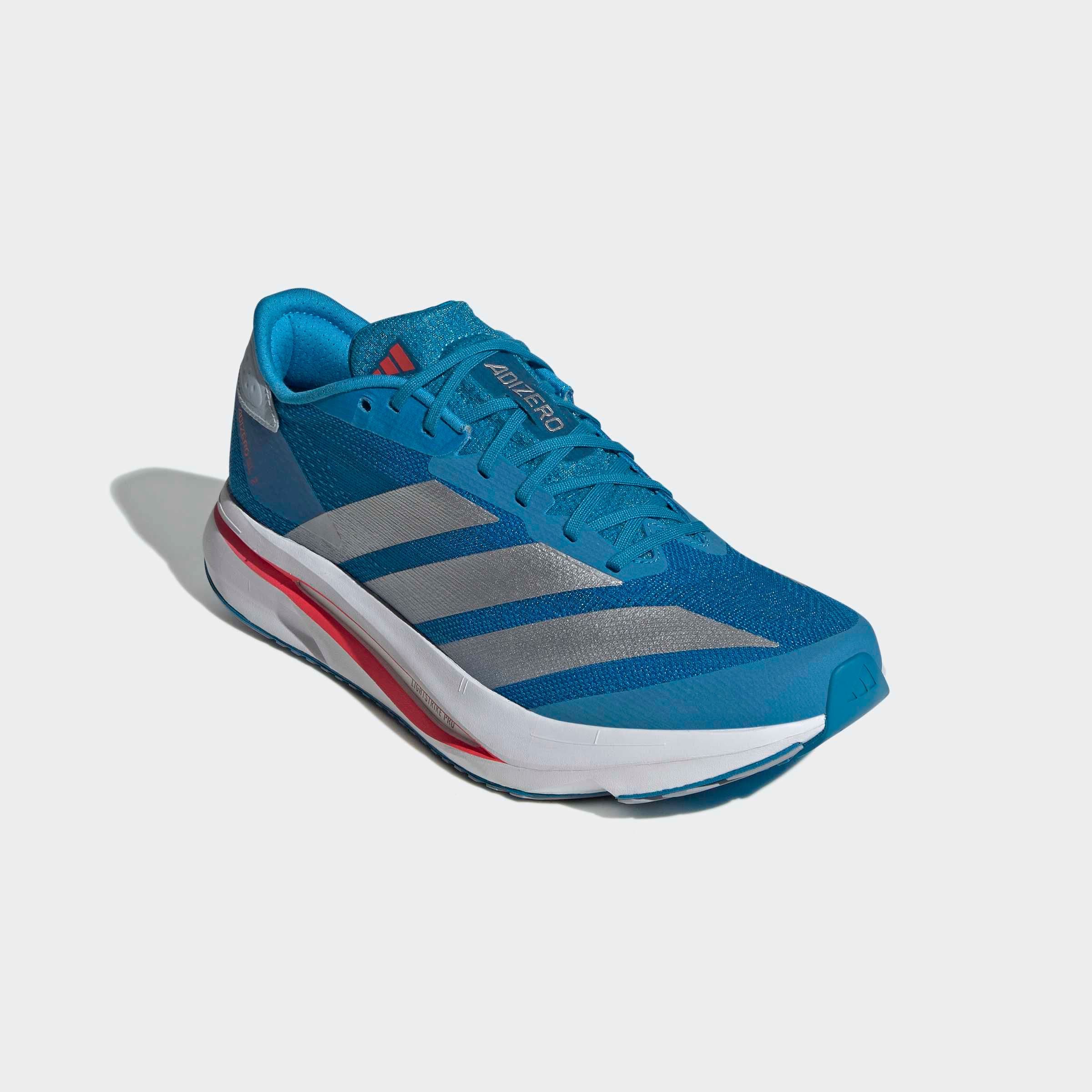 Laufschuh ADIDAS PERFORMANCE "ADIZERO SL 2", Damen, Gr. 42,5, solar blau, silber metallic, schwarz solar blau, Textil, Schuhe Laufschuh