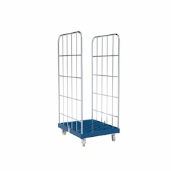 Oswald Transportgeräte Rollbehälter Euronormkisten, 2-seitig, Rollplatte aus Kunststoff, 682 x 815 x 1.640 mm, 500 kg, Nutzhöhe 1.450 mm, Enzianblau Image