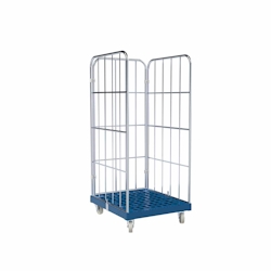 Oswald Transportgeräte Rollbehälter 3-seitig, Rollplatte geschlossen aus Kunststoff, 724 x 815 x 1.630 mm, 500 kg, Nutzhöhe 1.440 mm, Hygiene Grau Image