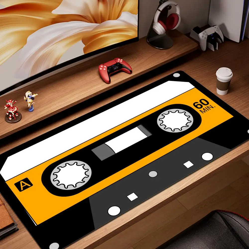Vintage Kassette Musik band Computer Mauspad Geschwindigkeit Schreibtisch matte Mauspad Gamer Gaming Zubehör Tastatur Schrank Matten PC xxl RGB Image