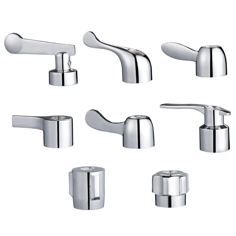 1Pc Faucet Handle Bathroom Kitchen Chrome Plated Taps Cartridge Replacement Parts Dish Basin Switch Hot Cold Water Accessories