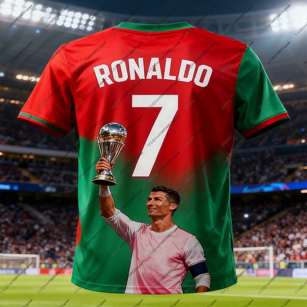 Maglia da calcio Traspirante Calcio di strada Maglietta casual Tee Uomo Bambino Maschio Top Cristiano Ronaldo 7 Ragazzo ad asciugatura rapida Sport Regalo Top
