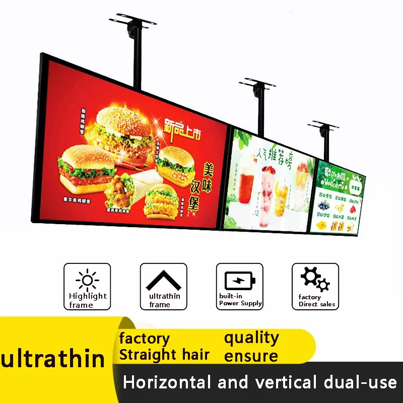 LED-Leuchtkasten, leuchtender Bildschirm, ultradünne LED-Menütafel mit Knopftyp/hintergrundbeleuchtete Menütafel/geeignet für Restaurants/Cafés/Brettes