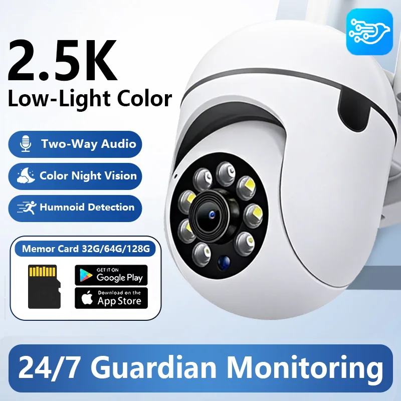 4 MP WiFi 1080P HD, ausgezeichnete Version für den Innen- und Außenbereich, 360-Grad-Funkkamera Image