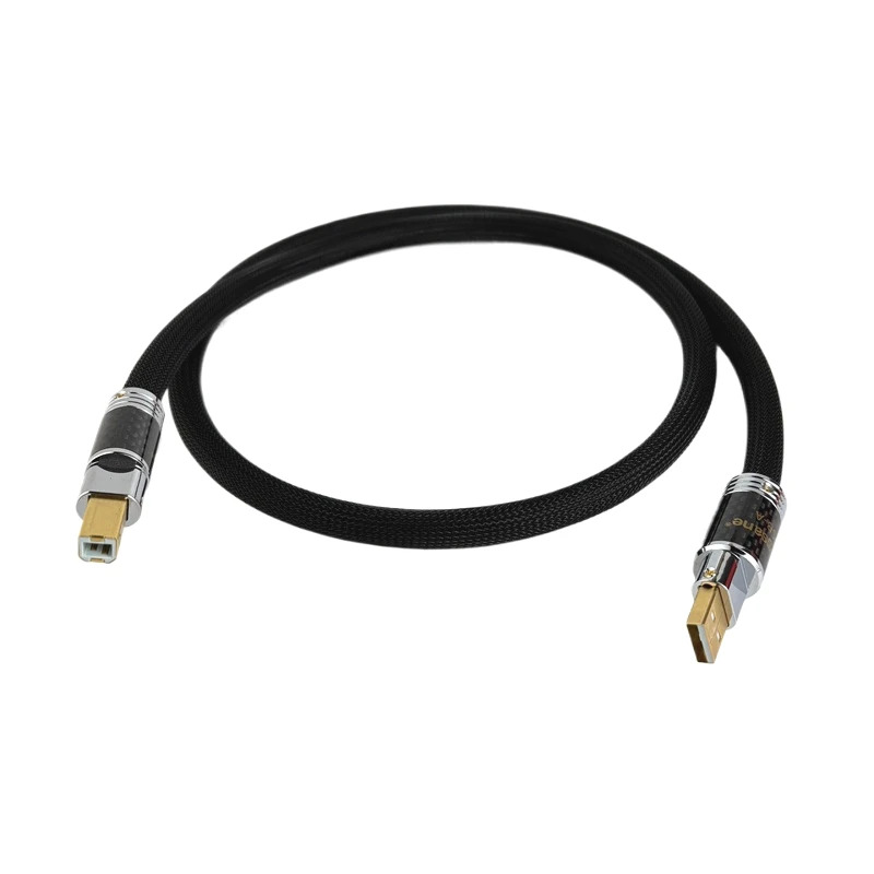 HiFi-USB-Kabel, reines Silber, Typ A-B A-A, Hi-End-USB-Kabel vom Typ A auf Typ B für DAC-Computerverstärker, Soundkarte